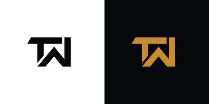 Modern and strong TW logo design