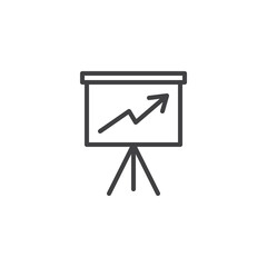 Growing chart presentation line icon