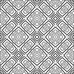 Stylish texture with figures from lines.
Abstract geometric black and white pattern for web page, textures, card, poster, fabric, textile. Monochrome graphic repeating design. 

