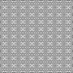 Fototapeta premium Stylish texture with figures from lines. Abstract geometric black and white pattern for web page, textures, card, poster, fabric, textile. Monochrome graphic repeating design. 