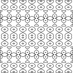 Stylish texture with figures from lines.
Abstract geometric black and white pattern for web page, textures, card, poster, fabric, textile. Monochrome graphic repeating design. 