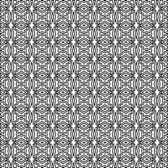 Stylish texture with figures from lines.
Abstract geometric black and white pattern for web page, textures, card, poster, fabric, textile. Monochrome graphic repeating design. 