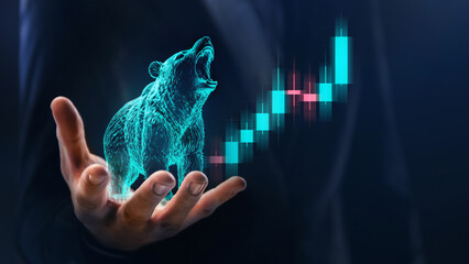 Online stock exchange concept. Earnings on the growth or decrease in the value of assets