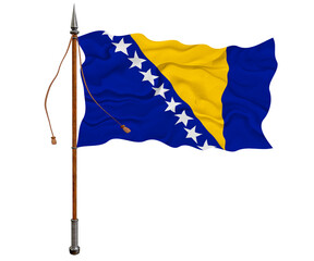 National flag ofBosnia and Herzegovina. Background  with flag of Bosnia and Herzegovina.