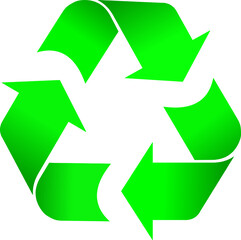 Green recycle icon sign symbol design transparent background