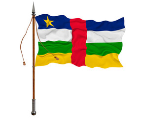 National flag ofCentral Arican Republic. Background  with flag ofCentral Arican Republic