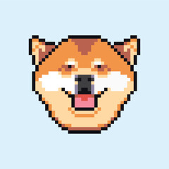 dog vector with pixel art 