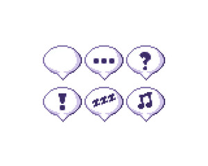 Pixel Art Balllons with different expressions, confused, surprised, sleepy and more created in 32x32 resolution
