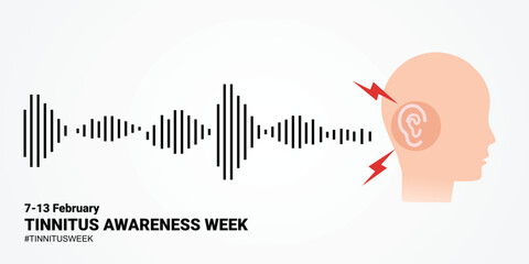 vector graphic of tinnitus awareness week good for tinnitus awareness week celebration. flat design. flyer design.flat illustration.
