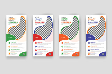 modern and creative medical Dl flyer or rack card design template 