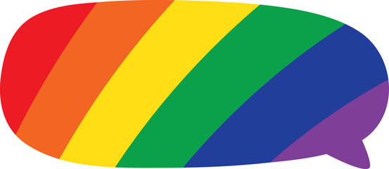 Rainbow colored speech bubble flat icon. LGBTQI concept.