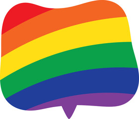 Rainbow colored speech bubble flat icon. LGBTQI concept.