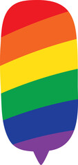 Rainbow colored speech bubble flat icon. LGBTQI concept.