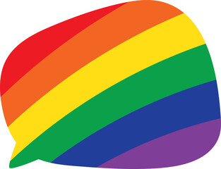 Rainbow colored speech bubble flat icon. LGBTQI concept.