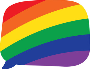 Rainbow colored speech bubble flat icon. LGBTQI concept.