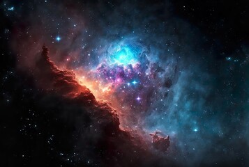 Star field in high quality, vivid night sky. Space nebula and galaxies. generative ai