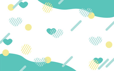 ハートの背景　ハートをアレンジしたメンフィス風模様