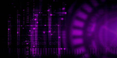 2d illustration abstract digital binary data on computer screen
