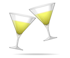 wine glass realistic isolated on white background