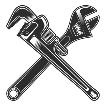 Monkey Wrench Icon Vector Design Template Stock Vector (Royalty