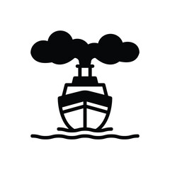 Black solid icon for ships