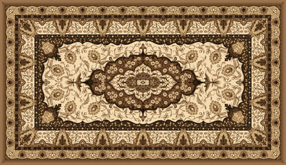 Persian carpet texture. Abstract tribal modern ornament background. Colored vector illustration.