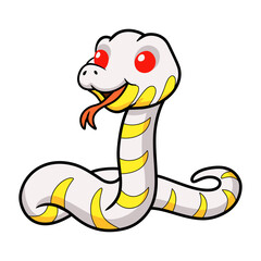 Cute albino mangrove snake cartoon