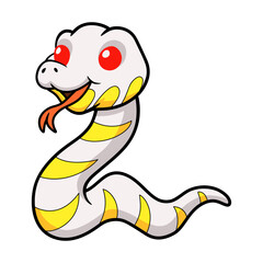 Cute albino mangrove snake cartoon