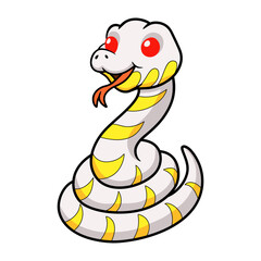 Fototapeta premium Cute albino mangrove snake cartoon