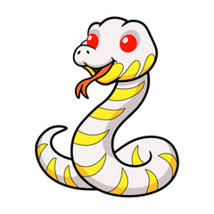 Fototapeta premium Cute albino mangrove snake cartoon