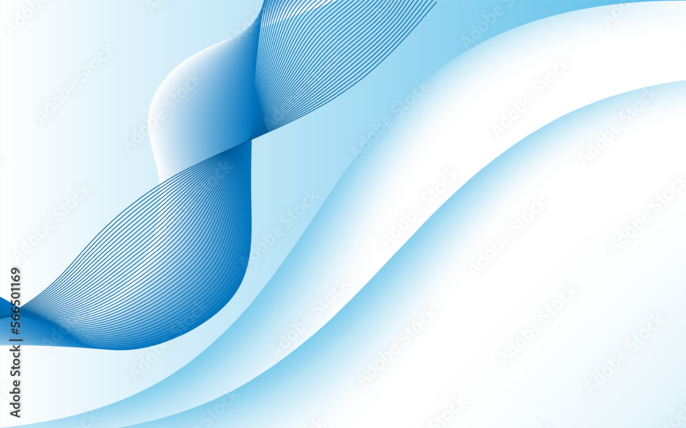 Wall mural elegant blue gradient wavy background. smooth gradient background vector