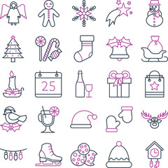 Christmas, Christmas icons set, Christmas pack, Christmas vector icons, Christmas vector set, Christmas celebration pack, Christmas event icons, Christmas icons,  Christmas line dual icons 