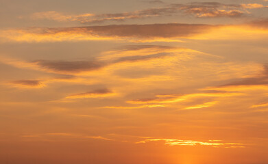 Sky with clouds at sunset.