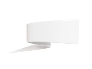 Ribbon banner 3d render - white sale text box.