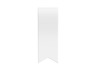 White ribbon banner 3d render illustration - simple text tag or label for sale and promotion message.