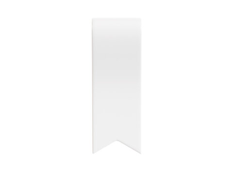 White ribbon banner 3d render illustration - simple text tag or label for sale and promotion message.