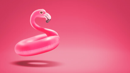 Cute inflatable pink flamingo toy © stokkete