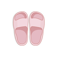 Flip Flops slipper Icon Vector Illustration. Summer Sandals Pink. Summer Footwear
