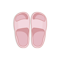 Flip Flops slipper Icon Vector Illustration. Summer Sandals Pink. Summer Footwear