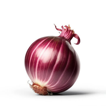 Red onion isolated on white background.Generative AI