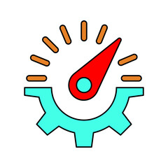 Productivity, performance, efficiency icon. Colorful vector graphics.