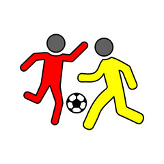 Fototapeta na wymiar Game, football playing icon. Colorful vector graphics.
