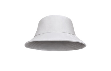 White bucket hat isolated on white background