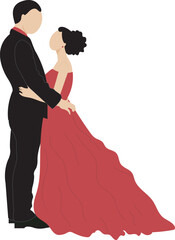 couple in love isolated on white background flat vector illustration. valentine's Day special.