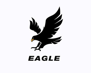 abstract eagle falcon hawk flight hunter catch logo symbol design template illustration inspiration