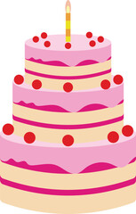 birthday cake with candle vector image
