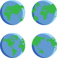 earth globe set vector