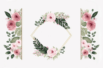 Frame with flowers and leaves