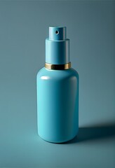 blue perfume bottle mockup, , generative ai, isolated pink 3d bottle, makeup, liquid with pump for clean, dispenser, gel, skin