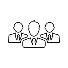 Businessman outline icon. Line art vector.